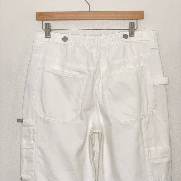AllSaints Florence Cargo Jogger Pants Organic Twill Cotton Chalk White 8 - Picture 8 of 16